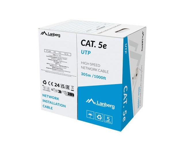Lanberg LCU5-15CC-0305-S networking cable Grey 305 m Cat.5/Cat.5e U/UTP (UTP) afbeelding 2