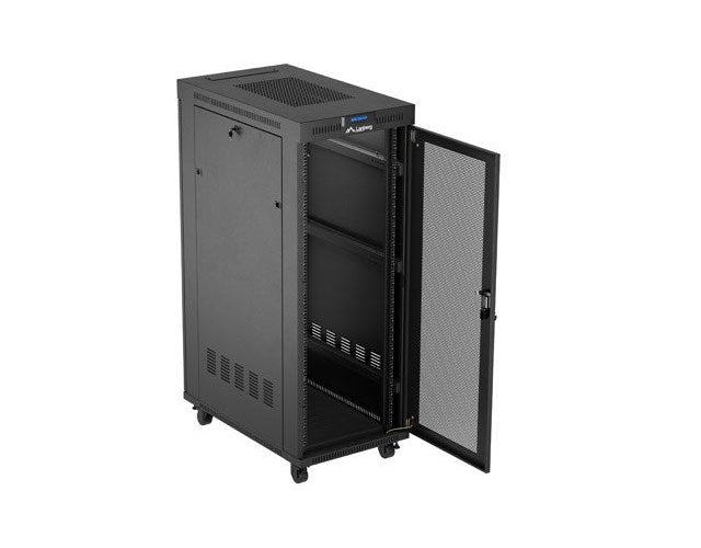 Rack cabinet 19  32U 600x1000 black perforated doo afbeelding 5