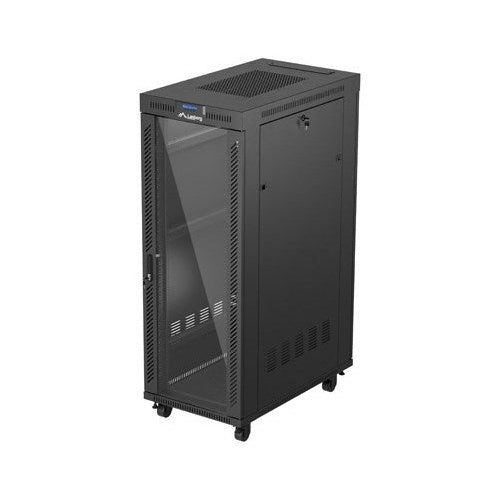 Standing installation rack cabinet 19  32U 600x1000 black glass door LCD Lanberg (flat pack) afbeelding 1