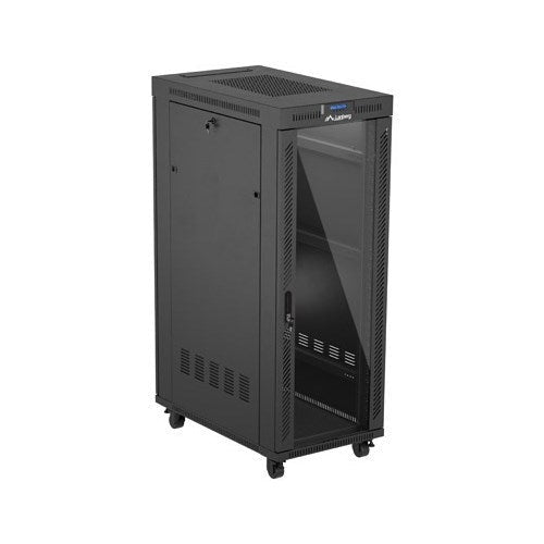 Standing installation rack cabinet 19  32U 600x1000 black glass door LCD Lanberg (flat pack) afbeelding 3