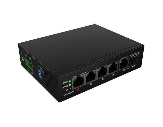 SWITCH LANBERG LIGHT INDUSTRIAL POE 1XBT 3XAT SFP+ETH DIN NIEZARZĄDZALNY FAST ETHERNET afbeelding 1