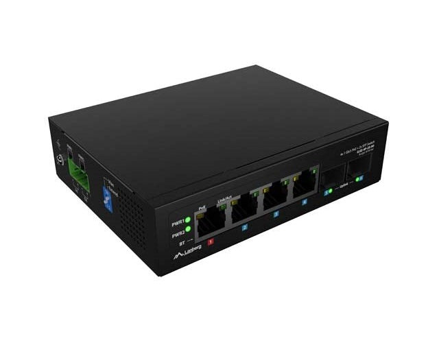 SWITCH LANBERG LIGHT INDUSTRIAL POE 1XBT 3XAT 2XSFP DIN NIEZARZĄDZALNY GIGABIT ETHERNET afbeelding 1