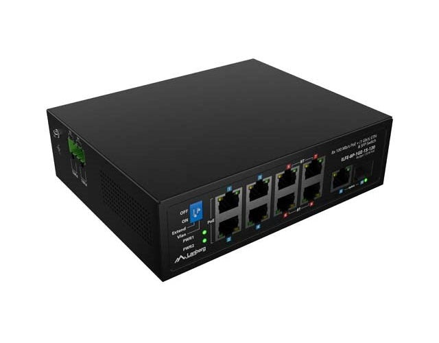 SWITCH LANBERG LIGHT INDUSTRIAL POE 4XBT 4XAT SFP+ETH DIN NIEZARZĄDZALNY FAST ETHERNET afbeelding 1