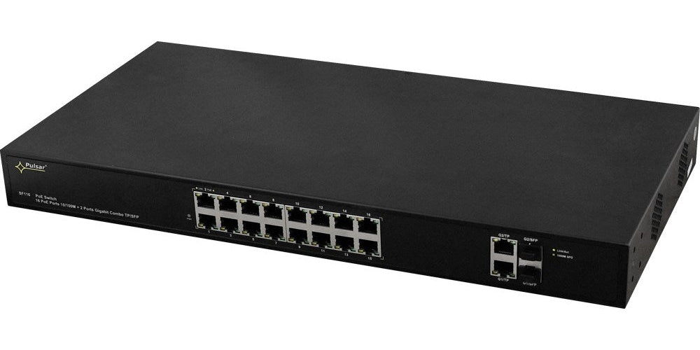 PULSAR SF116 16-PORT POE SWITCH (16xPoE + 2xUPLINK/2xSFP UPLINK) afbeelding 2
