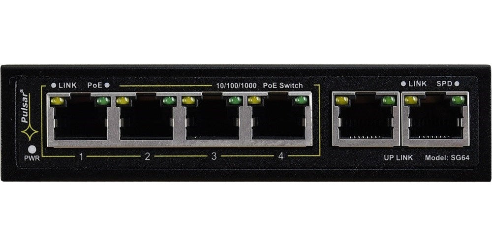 SWITCH GIGABIT POE 4+2 PULSAR SG64 afbeelding 3