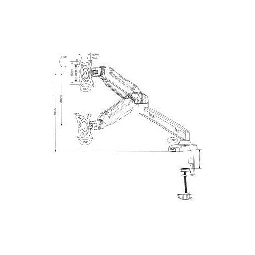 Maclean MC-860 monitor mount / stand 68.6 cm (27 ) Black Desk afbeelding 6