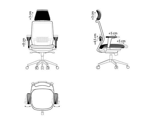 SPECTRUM ergonomic office chair black afbeelding 2