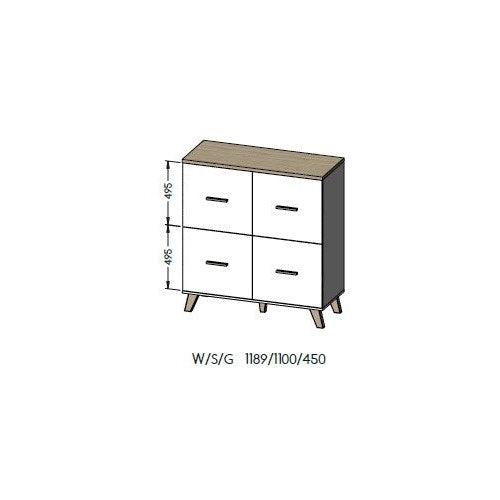 Cama sideboard LOTTA 110 4D white + sonoma oak afbeelding 6