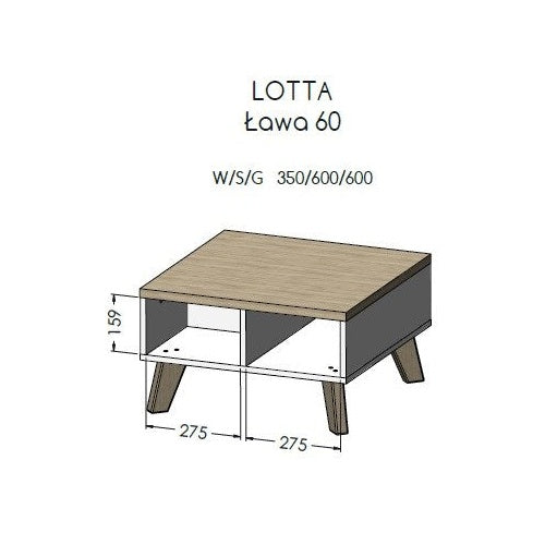 Cama LOTTA 60 coffee table white/sonoma oak afbeelding 2