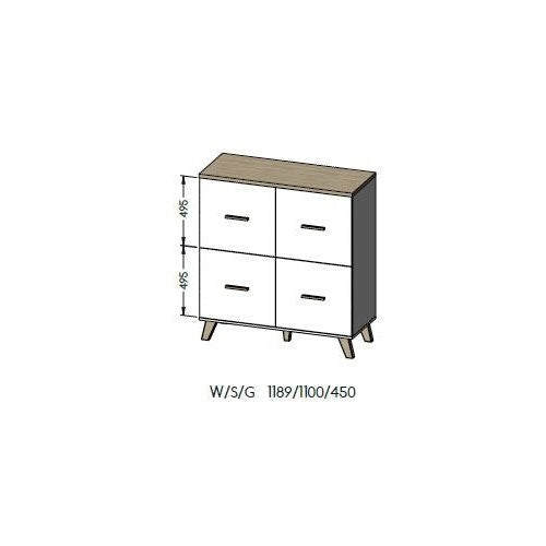 Cama sideboard LOTTA 110 4D wotan oak + mat black afbeelding 3