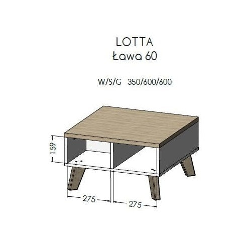 Cama LOTTA 60 coffee table wotan oak/mat black afbeelding 2