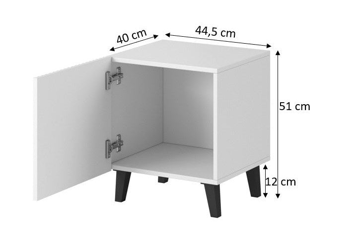 PAFOS bedside table 2 pcs. 45x40x51 cm white matt afbeelding 4