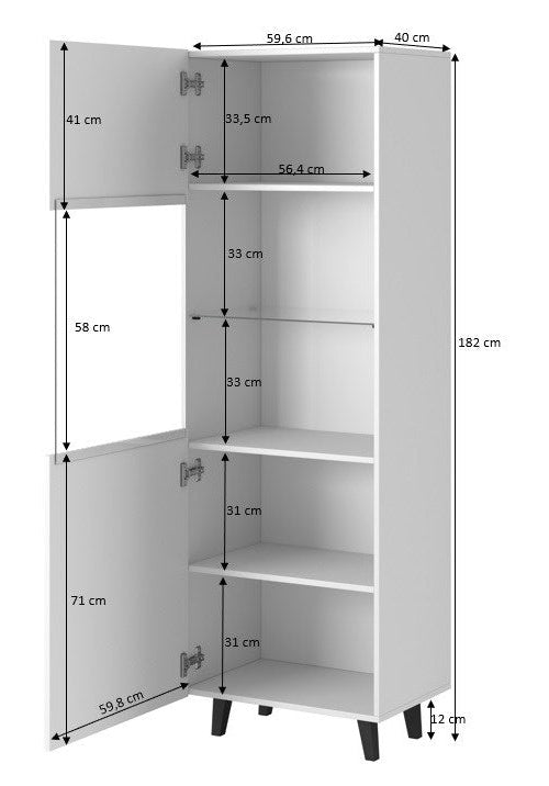 Display cabinet PAFOS 60x40x182 mat black afbeelding 4