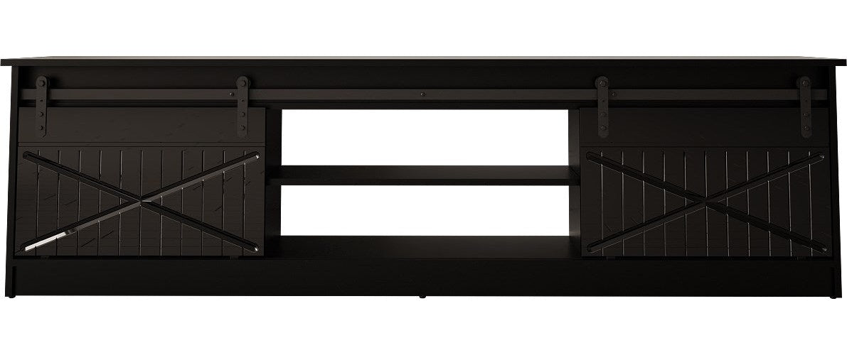 RTV GRANERO 200x56.7x35 black/black gloss cabinet afbeelding 1