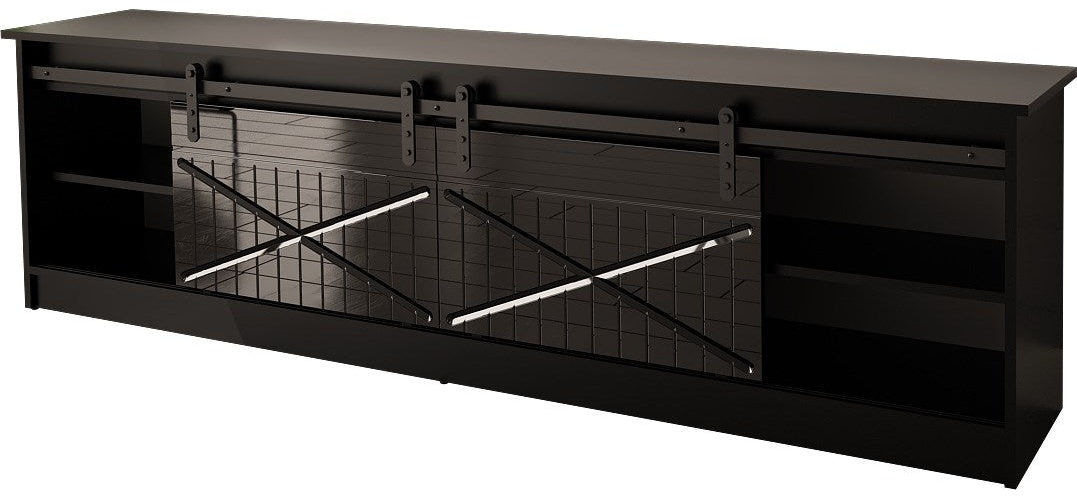 RTV GRANERO 200x56.7x35 black/black gloss cabinet afbeelding 2