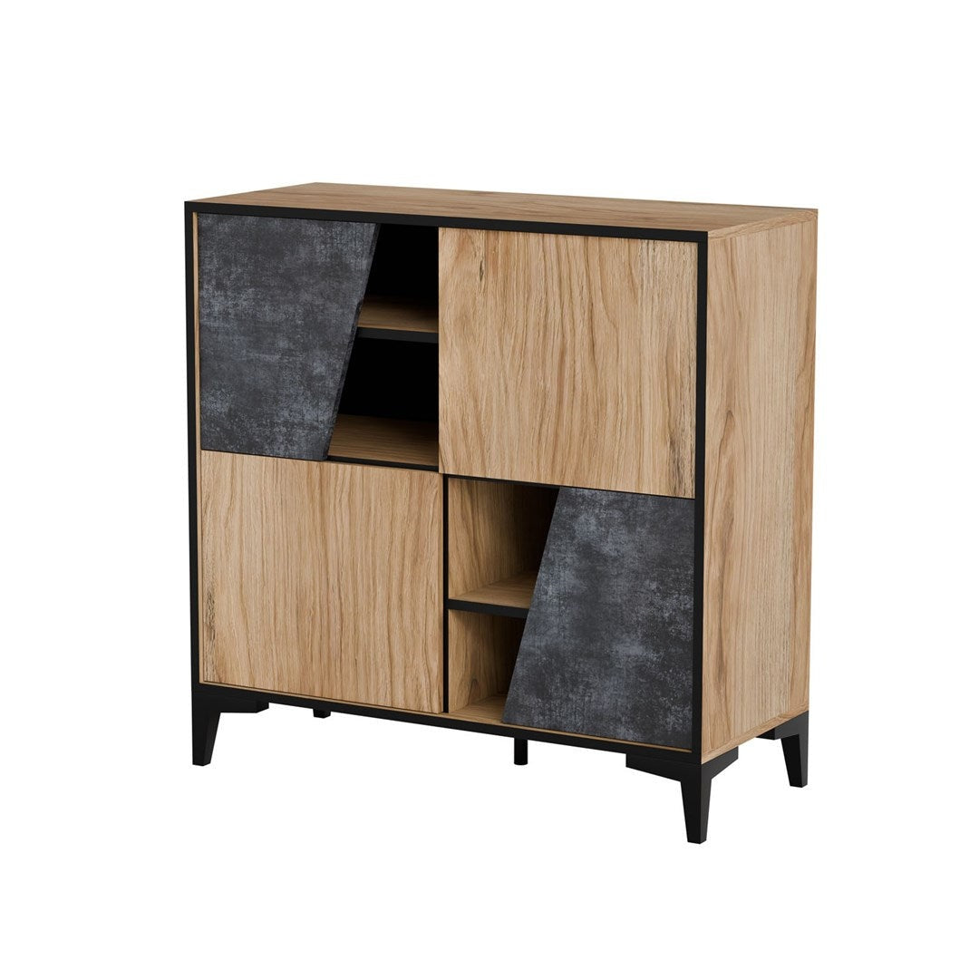 Cama 4D bookcase OVO 90x38xH90 oak/concrete afbeelding 1