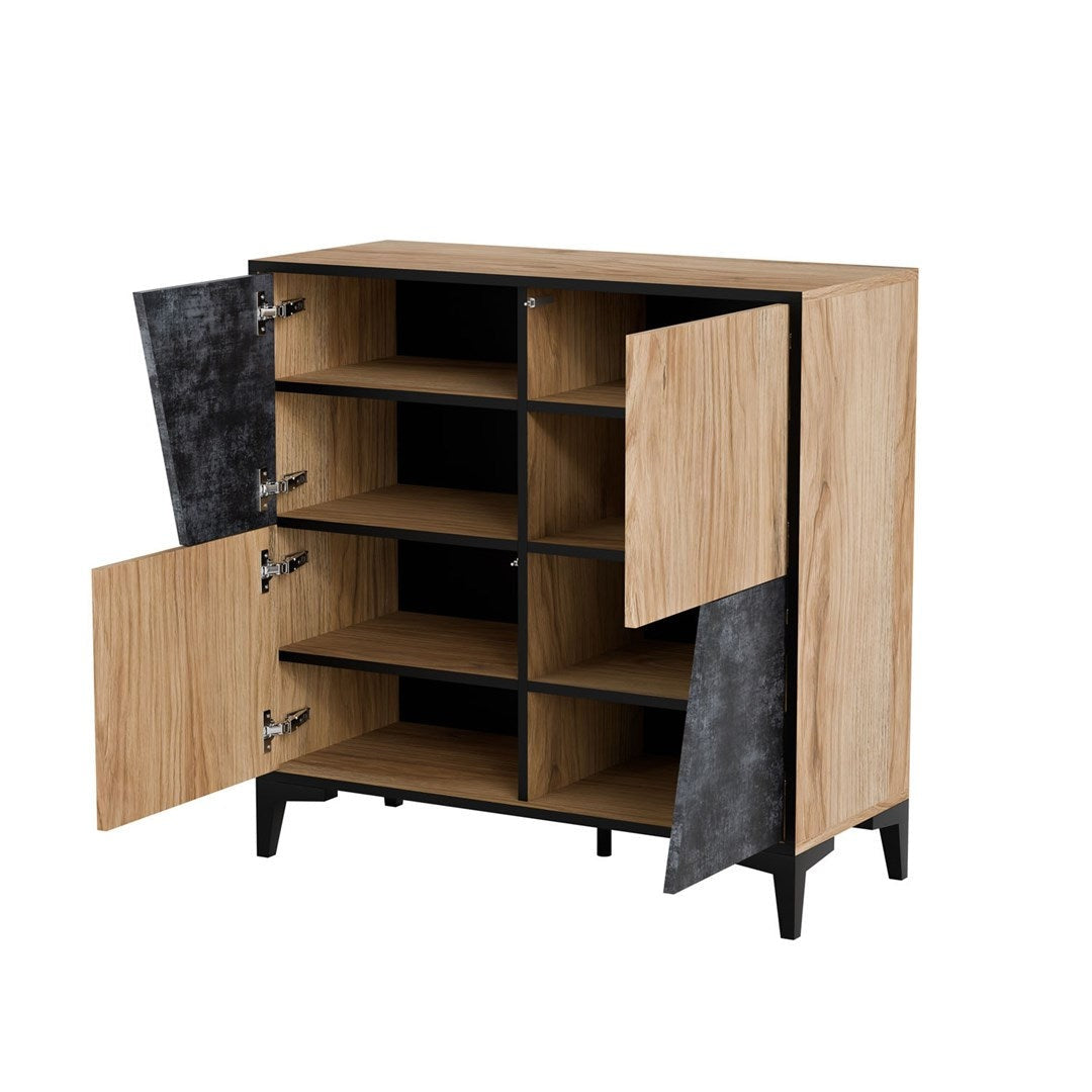 Cama 4D bookcase OVO 90x38xH90 oak/concrete afbeelding 2