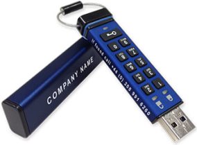 iStorage datAshur Pro USB3, 32GB Hardware Encrypted USB Stick, Blue