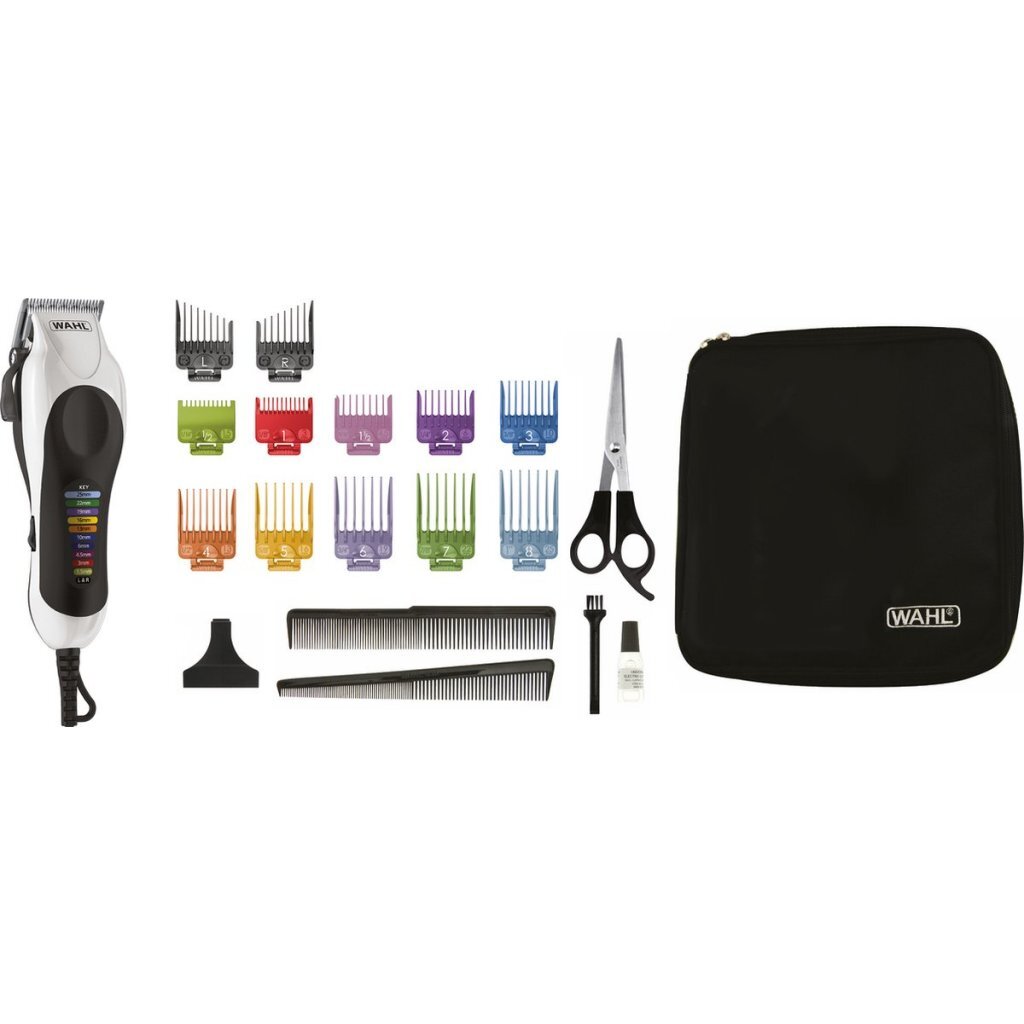 Wahl Color Pro Plus EU Hair Clipper White/Black - 10 Combs, 33 Settings