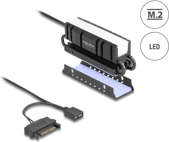 Delock M.2 Heatsink for SSD 2280 with RGB LED Lighting