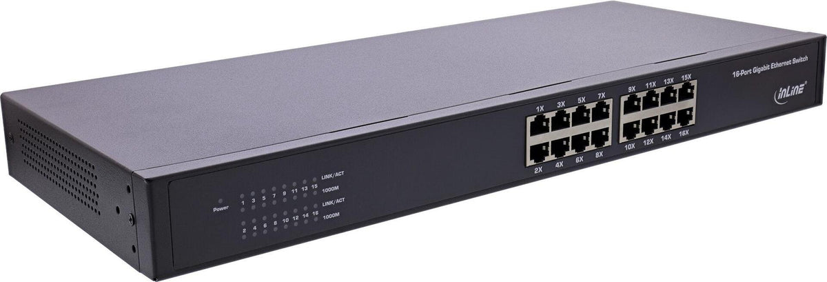 InLine® Gigabit Network Switch 16-Port 1GBit/s Metal Fanless (32311O)