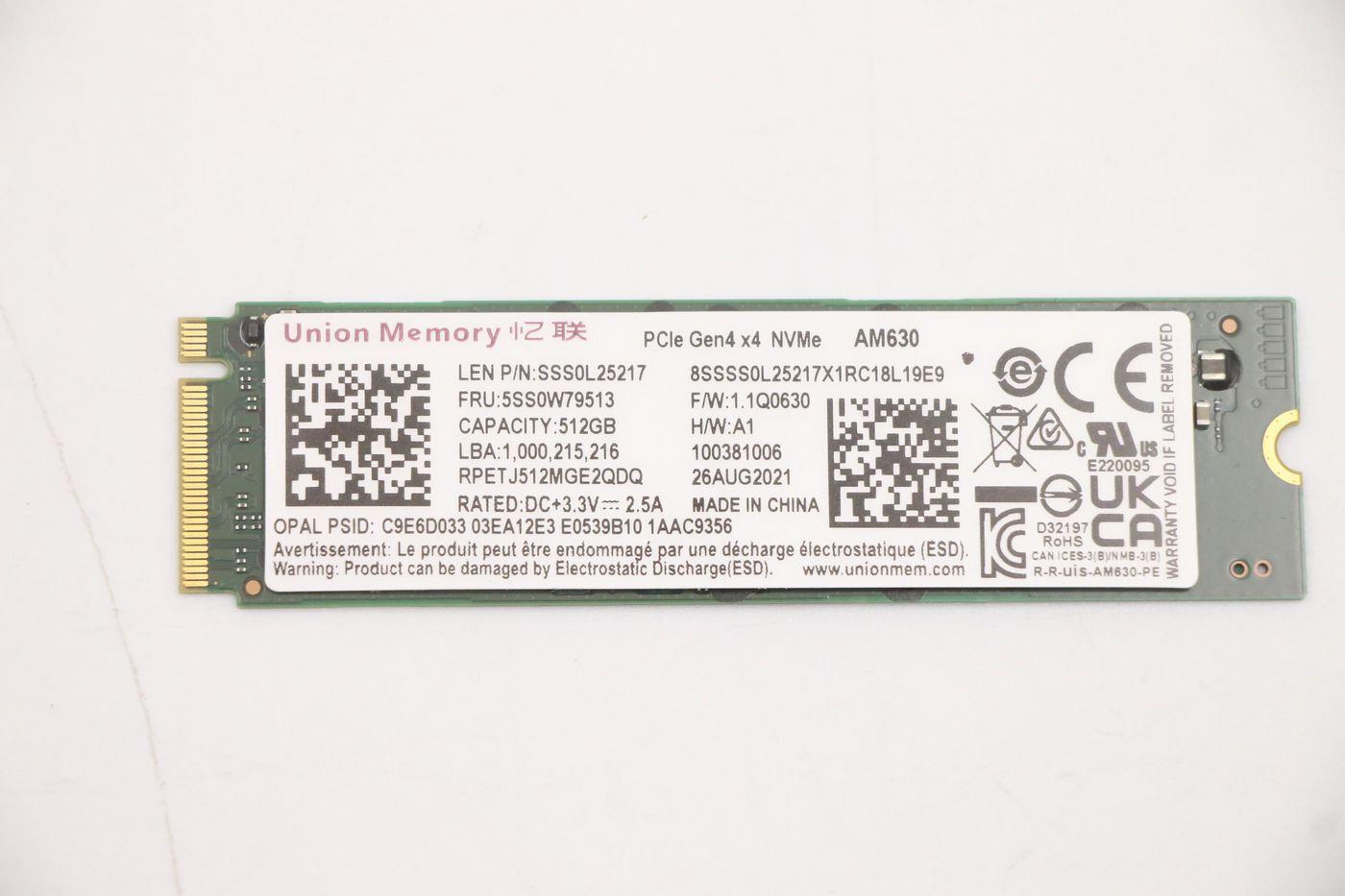 Lenovo SSDASM 512GM.22280PCIe4x4UMOPAL 5SS0W79513