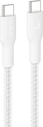 Belkin BoostCharge Pro USB-C Cable 3 m 240W Braided White