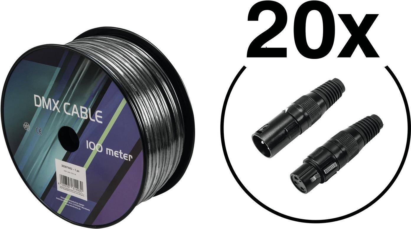 EUROLITE Set DMX Cable 2x0.22 100 m + 40 Connectors