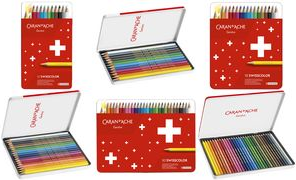 CARAN D'ACHE Swisscolor Colored Pencils 18-Piece Metal Case Waterproof 1284.718