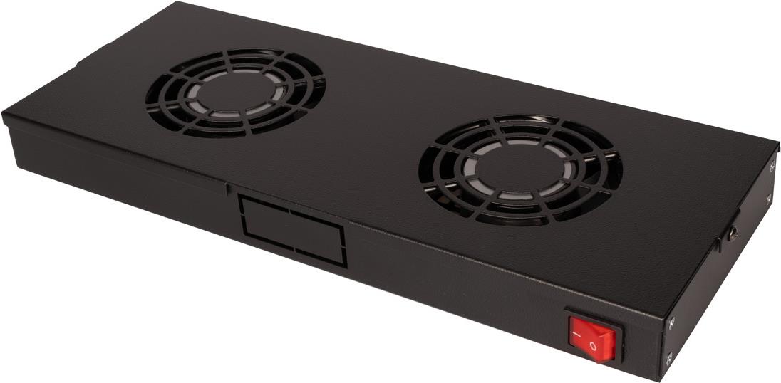 ROLINE 19 inch fan unit 2 fans ON/OFF black (26.21.0304)
