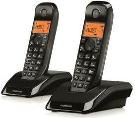 Motorola S12 Duo DECT Phone Caller ID Black (C69000D48O2AES/S)