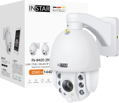 INSTAR IN-9420 2K+ IP Surveillance Camera LAN WLAN PoE 2560x1440 Pixels