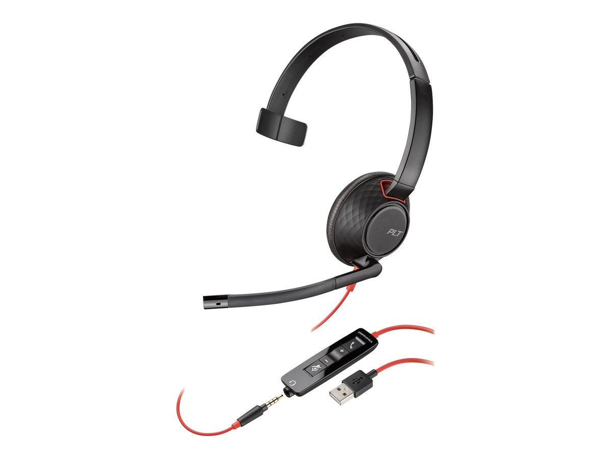 HP Poly Poly Blackwire C5210 USB-A - Bulk - 5200 Series - Headset - On-Ear - kabelgebunden - USB, 3,5 mm Stecker (207577-03)