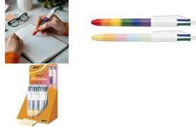 BIC 4 Colours Rainbow Mix Ballpoint Pen - 30 Pack - 0.32 mm - Blue, Red, Green, Black - 529672
