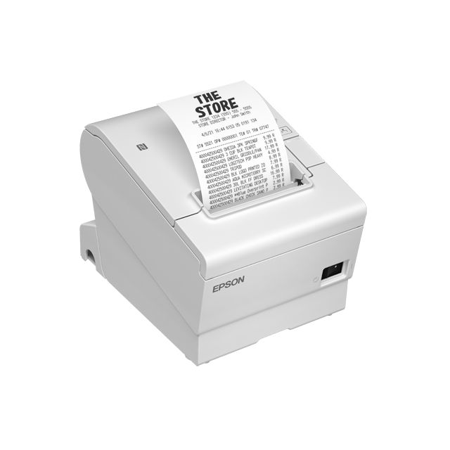 Epson TM T88VII (111) - Thermal Receipt Printer - 180 x 180 dpi - USB, LAN, Serial - Cutter - White
