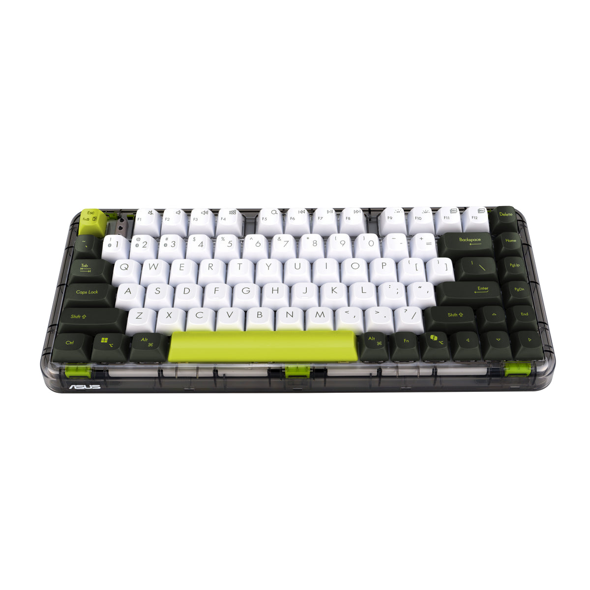 ASUS KD201 Keyboard - 75% Form Factor - Mechanical - Tri-Mode - White Backlight 90XB0A10-BKB0S0 Bluetooth/2.4GHz/USB