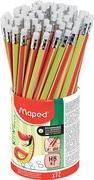 Maped KIDY learn Writing Pencil with Eraser, 72 Piece Set, HB, 2.2 mm Thickness, Break-Resistant (853602)