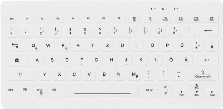 CHERRY AK-C4112 Medical Compact Backlit Keyboard USB QWERTZ German White (AK-C4112F-U1-W/GE)