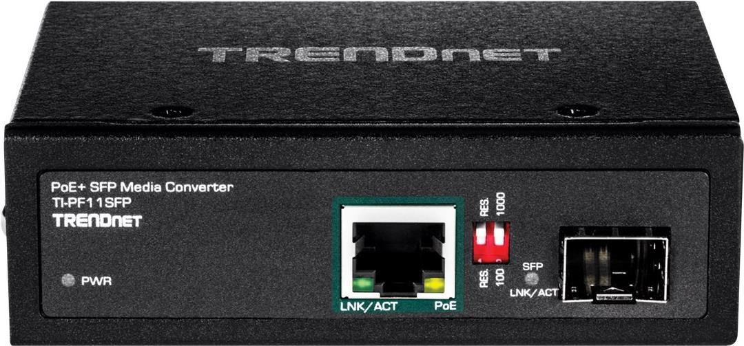 TRENDnet TI-PF11SFP - Media Converter - GigE - RJ-45/ SFP - up to 40 km (TI-PF11SFP) 10Base-T 100Base-TX 1000Base-T