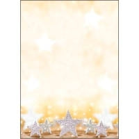 sigel Christmas Motif Paper Glitter Stars - A4 (210 x 297 mm) - 90 g/m2 - 100 Sheets - DP029
