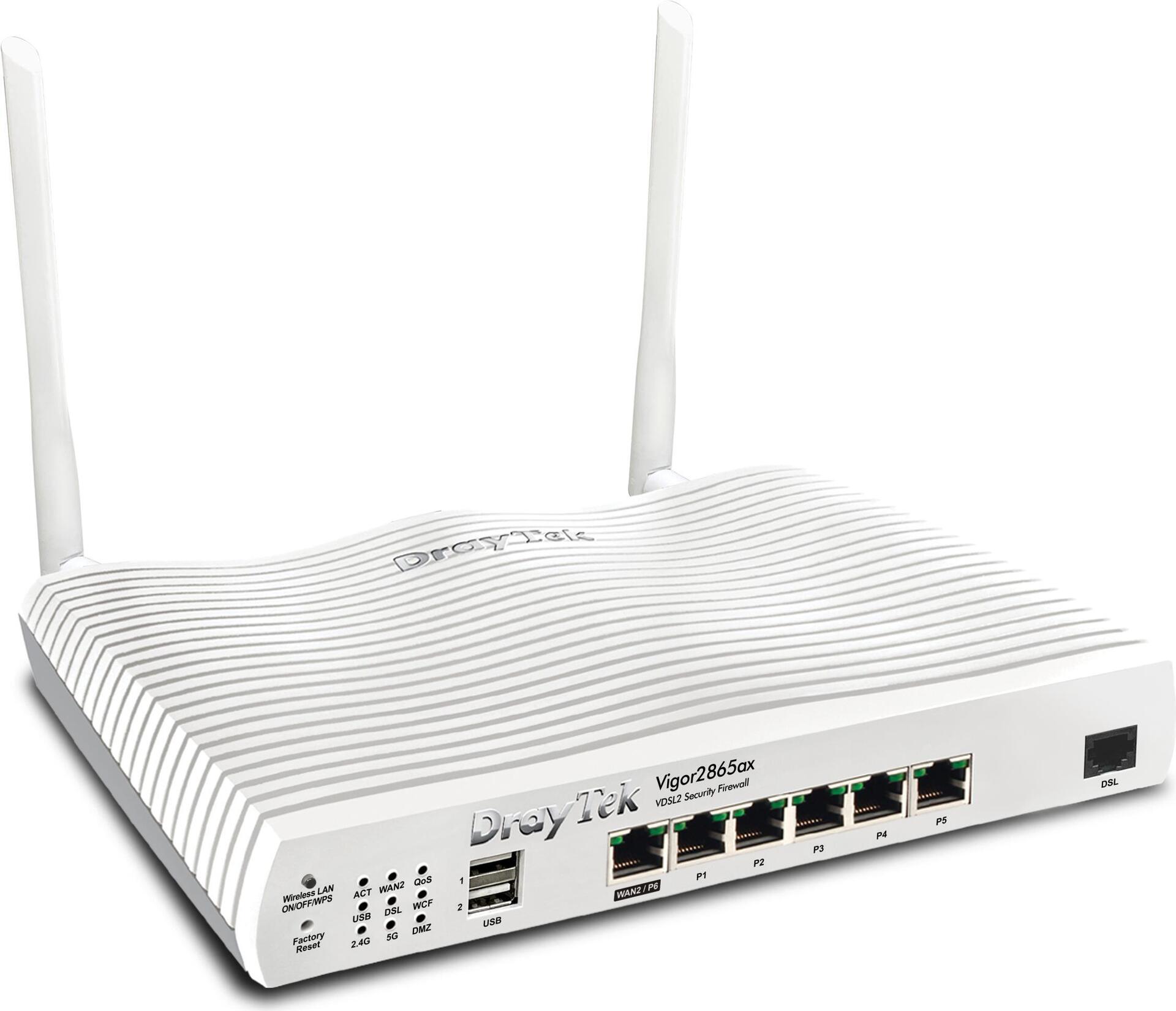 Draytek Vigor 2865ax WLAN Router Gigabit Ethernet Dual-Band (2.4GHz/5GHz) Weiß GHz/5