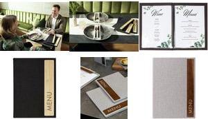 Sigel SM220 Menu Folder Bamboo A4 with 2 Transparent Sleeves