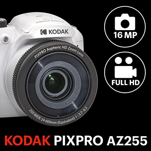 Kodak PIXPRO AZ255 - 1/2.3" Compact Camera - 16.35 MP BSI CMOS - 4608 x 3456 Pixels - White