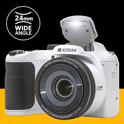 Kodak PIXPRO AZ255 - 1/2.3" Compact Camera - 16.35 MP BSI CMOS - 4608 x 3456 Pixels - White