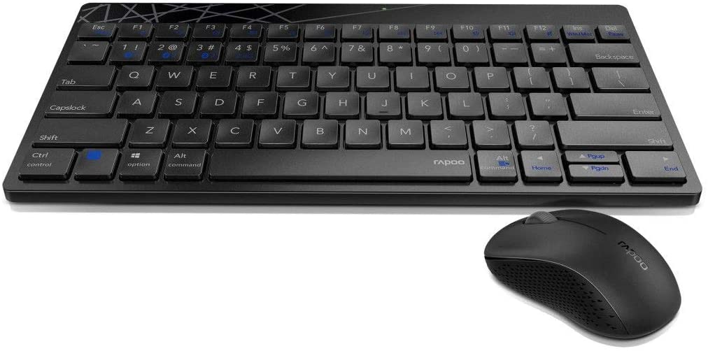 Rapoo 8000 M Wireless Keyboard and Mouse Set Black 2.4 GHz, Bluetooth 4.0, Bluetooth 3.0