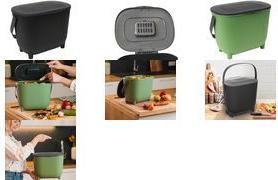 EDA Compost Bin with Activated Carbon Filter, Black/Anthracite, 10 L, Plastic, Ergonomic - 013121 NO/G.ANT