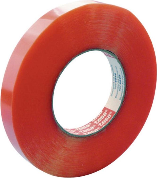 TESA 4965 Double-Sided Tape 25 mm x 50 m - Indoor & Outdoor - Red - ABS