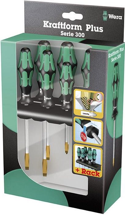 Wera Workshop Screwdriver Set 6-piece Slotted Phillips Pozidriv 05007681001 SK/6