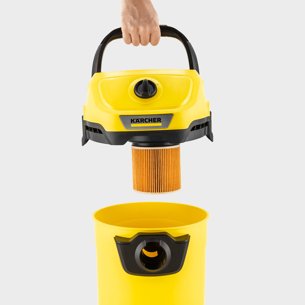 KARCHER WD 3-18 V-17/20 Cordless Wet and Dry Vacuum Cleaner - Yellow and Black - 17 L Tank WD3-18