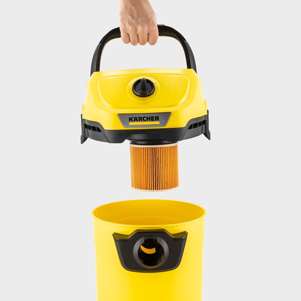 KARCHER WD 3-18 V-17/20 Cordless Wet and Dry Vacuum Cleaner - Yellow and Black - 17 L Tank WD3-18